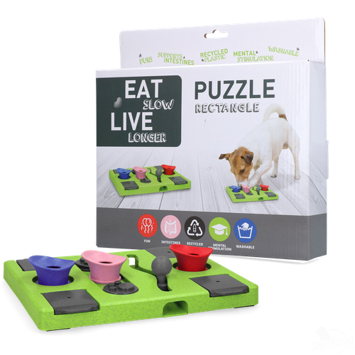 Eat Slow Live Longer Puzzle Rectangle - zabawka dla psa na inteligencję