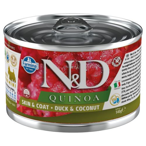 Farmina N&D Quinoa Skin & Coat Duck - karma dla dorosłych psów borykających się z problemami skórnymi, z kaczką, komosą ryżową i kokosem