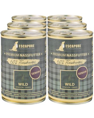 Escapure Senior Wild - mokra karma dla psa seniora, dziczyzna z warzywami - 6x 400g