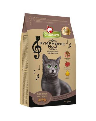 GranataPet Symphonie No.3 - bezzbożowa sucha karma dla kota, struś
