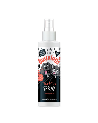 Bugalugs Flea & Tick Spray 200ml - spray odstraszający pchły i kleszcze dla psa i kota, z olejkiem Neem