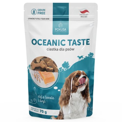 Pokusa Natural Oceanic Taste 70g - bezzbożowe przysmaki dla psa, z olejem z łososia i krylem