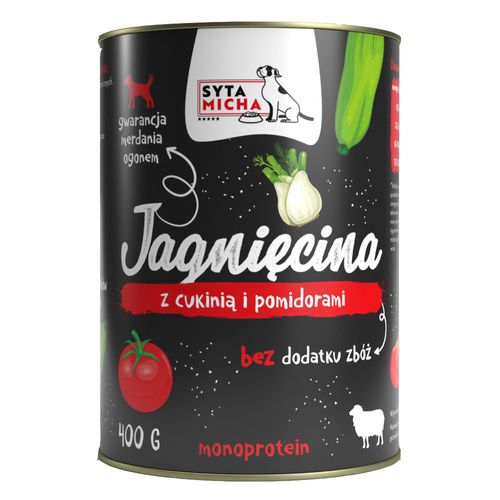 Syta Micha jagnięcina z cukinią i pomidorami 400g - mokra karma hipoalergiczna dla dorosłego psa