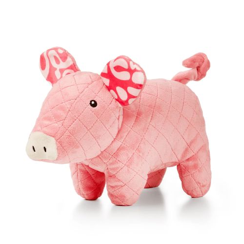 Max&Molly Huggles Pig Hamlet - zabawka pluszowa dla psa, świnka z niskotonową piszczałką i szeleszczącymi uszami