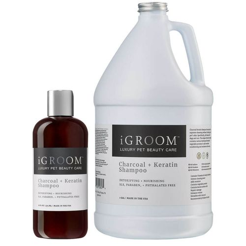 iGroom Charcoal Keratin Shampoo - szampon detoksykująco-nawilżający dla psa i kota, koncentrat 1:16