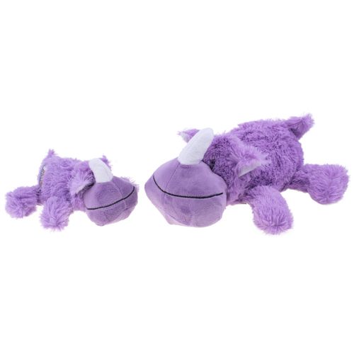 KONG Cozie Brights Rhino - wytrzymały pluszak dla psa, nosorożec z piszczałką
