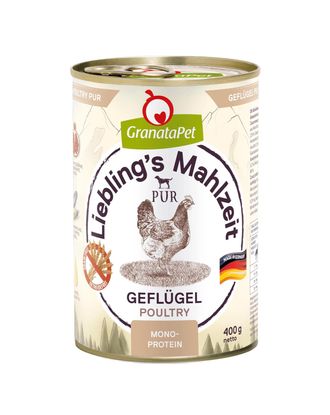 GranataPet Poultry PUR - monoproteinowa bezzbożowa mokra karma dla psa, drób - 400g