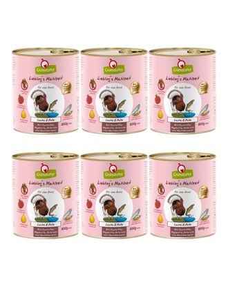 GranataPet Salmon & Turkey - bezzbożowa mokra karma dla psa, łosoś i indyk - 6x 800g