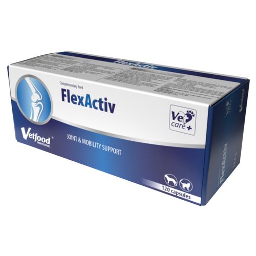 Vetfood FlexActiv 120tbl. - tabletki na stawy dla psa, kota, preparat wspomagający aparat ruchu