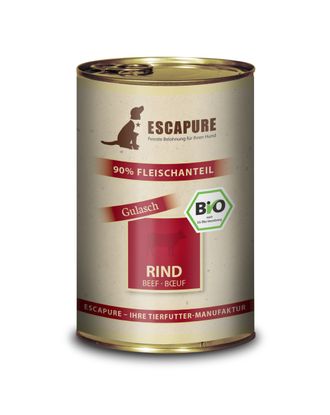 Escapure Rind Bio 400g - ekologiczna, mokra karma dla psa, wołowina z warzywami i ziołami