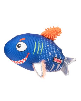 KONG Reefz Shark S - rekin zabawka dla małego psa, z piszczałką