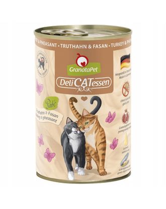 GranataPet DeliCatessen Turkey & Pheasant - bezzbożowa mokra karma dla kota, indyk i bażant
