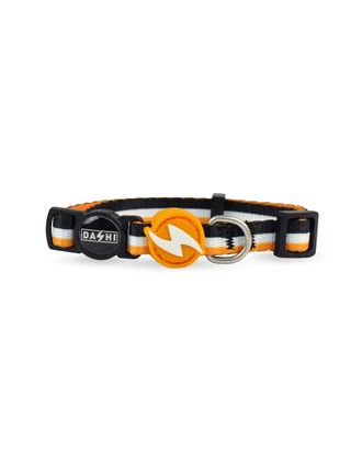 Dashi Stripes Orange & Black Cat Collar - obroża dla kota, paski pomarańczowo-czarne