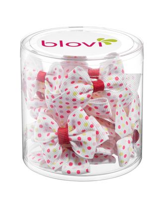 Blovi Bows Polka White 25szt. - białe kokardki w kropeczki dla psa, na gumce