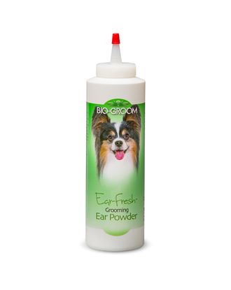 Bio-Groom Ear-Fresh Grooming Powder to profesjonalny puder do czyszczenia i pielęgnacji uszu dla psów, kotów. Pojemność: 85g