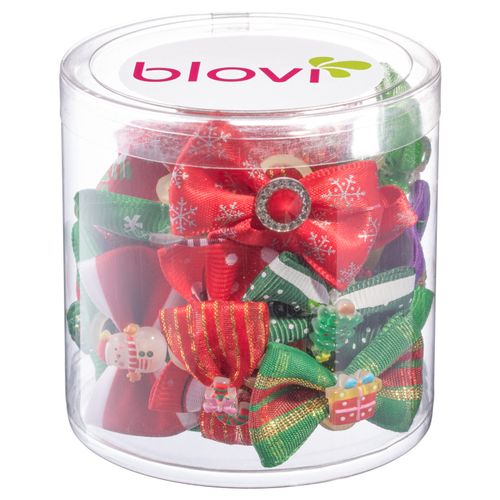 Blovi Christmas Bows Set 25szt. - kokardki dla psa, mix świątecznych wzorów