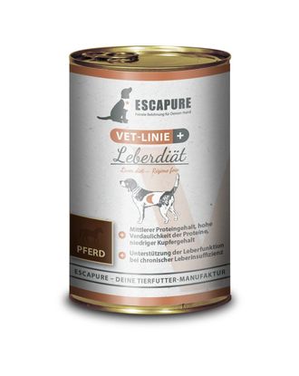 Escapure VET Leberdiat Pferd - mokra karma dla psa, wspomagająca wątrobę, konina - 400g