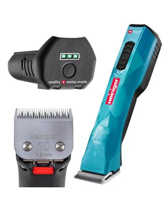 Heiniger Opal 2-Speed Brushless Clipper - Professional Two-speed Levels Animal Clipper With No. 10 Blade & Storage Case - one battery