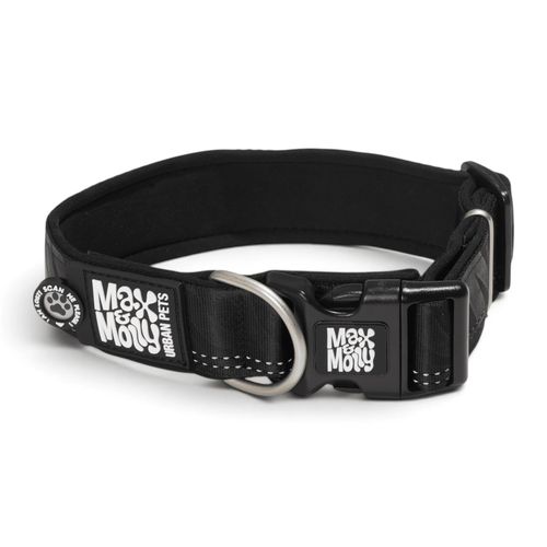 Max&Molly GOTCHA! Smart ID Matrix 2.0 Extra Wide Collar Black - szeroka obroża dla psa z identyfikatorem QR, czarna