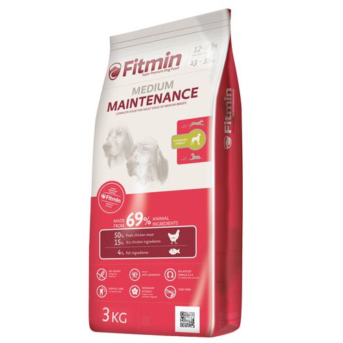 Fitmin Medium Maintenance 3kg -  pełnowartościowa karma dla dorosłych psów średnich ras, z kurczakiem