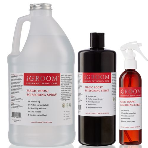 iGroom Magic Boost Scissoring Spray - odżywczy spray ułatwiający stylizację i przyspieszający suszenie, dodaje objętości