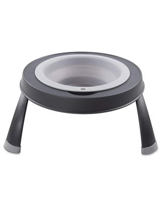 Dexas Popware Collapsible Raised Feeder 946ml - miska dla psa na stojaku, składana - Szary