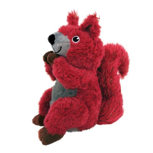 KONG Shakers Passports Red Squirrel M 20cm - pluszowa czerwona wiewiórka, przytulanka dla psa z grzechotką i piszczałką