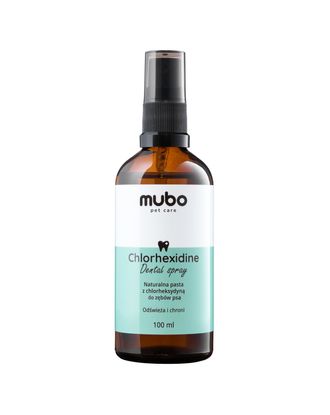 Mubo Chlorhexidine Dental Spray 100ml - naturalna pasta z chlorheksydyną dla psa, bez szczotkowania