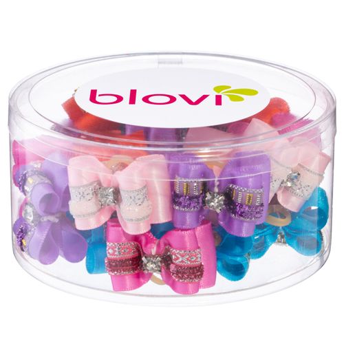 Blovi Bows Chic 25szt. - eleganckie, bogato zdobione kokardki dla psa, z brylancikiem, na gumce