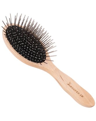 Groomer.dk De Luxe Silver Brush Large - owalna szczotka z metalowymi pinami, duża
