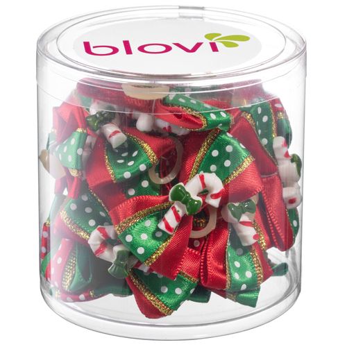 Blovi Christmas Bows Cane & Ruby 25szt. - kokardki dla psa, zestaw świąteczny, z laską lub kryształkiem