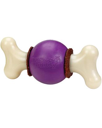 PetSafe Busy Buddy Bouncy Bone - gryzak z przysmakiem dla psa, piłka z kością