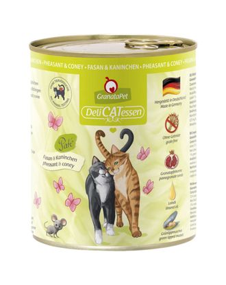 GranataPet DeliCatessen Pheasant & Coney - bezzbożowa mokra karma dla kota, bażant z królikiem - 800g