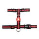 Dashi Stripes Red & Black Back Harness - regulowane szelki guard dla psa, paski czerwono-czarne