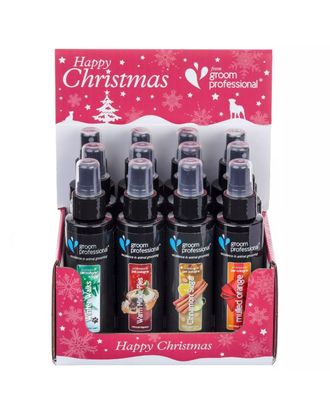 Groom Professional Christmas Cologne 12x100ml - perfumy dla psa, zestaw świąteczny z ekspozytorem do dalszej odsprzedaży, 3 zapachy