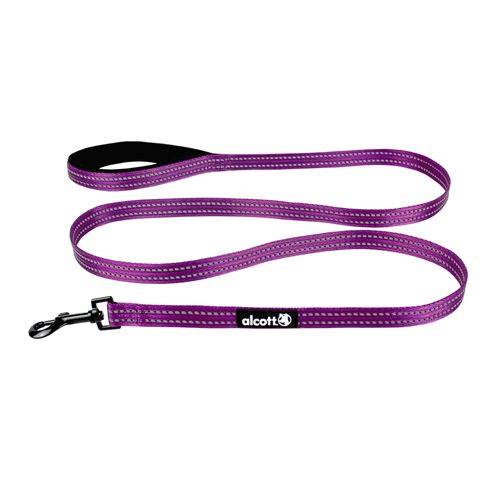Alcott Adventure Leash 180cm Purple - odblaskowa smycz taśmowa dla psa, fioletowa