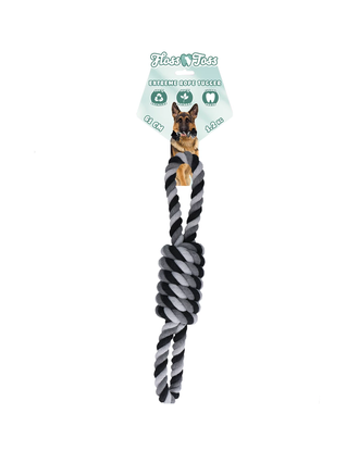 Holland Dental Floss Toss Extreme Rope Tugger 61cm - szarpak dla dużego psa, 2 pętle ze sznura dentystycznego