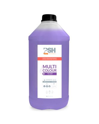 PSH Pro Multi Colour Shampoo - szampon intensyfikujący kolor sierści psa i kota, eliminuje żółte przebarwienia, koncentrat 1:2 - 5L