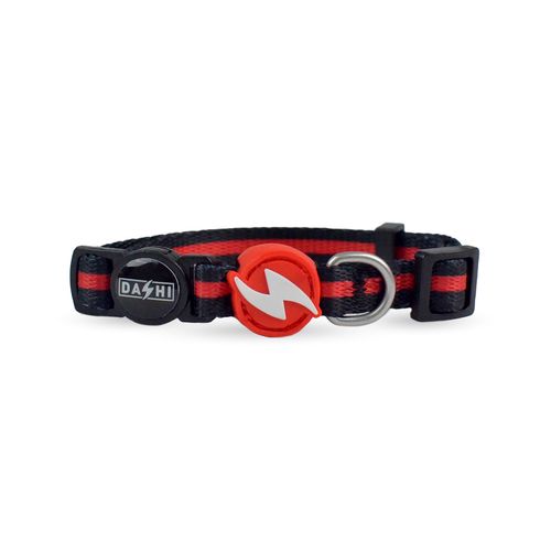 Dashi Stripes Red & Black Cat Collar - obroża dla kota, paski czerwono-czarne