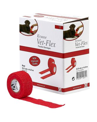 Kruuse Vet-Flex Bandage 2,5cmx4,5m - elastyczny bandaż weterynaryjny, czerwony