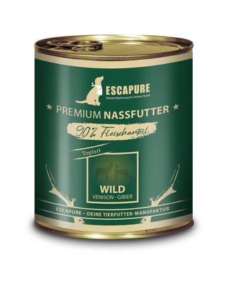 Escapure Topferl Wild - mokra karma dla psa, dziczyzna z warzywami, 90% mięsa - 800g