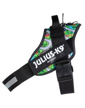 Julius-K9 IDC Powerharness Daycare - szelki dla psa, z odblaskami, wzór w kolorowe miasteczko