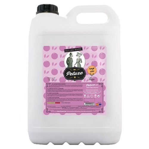 Petuxe Salt-free Shampoo 5L - wegański szampon z mandarynką i prowitaminą B5, bez zawartości soli w składzie, koncentrat 1:3