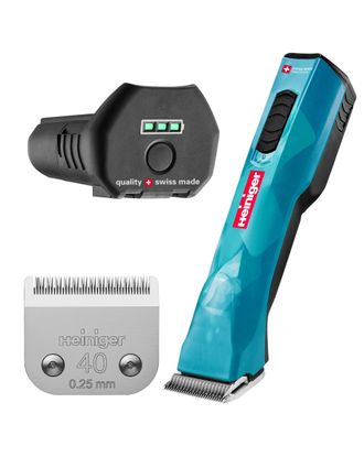 Heiniger Opal 2-Speed Brushless Clipper - Professional Two-speed Levels Animal Clipper With No. 40 Blade & Storage Case - one battery