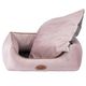 Biglo Velur Love Pink - Elegant Velour Bed for Dogs and Cats, Rectangular, Misty Rose