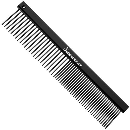 Groomer.dk Antistatic Teflon Comb 17,5cm - metalowy grzebień dla psa i kota, pokryty teflonem, mieszany rozstaw zębów 50/50