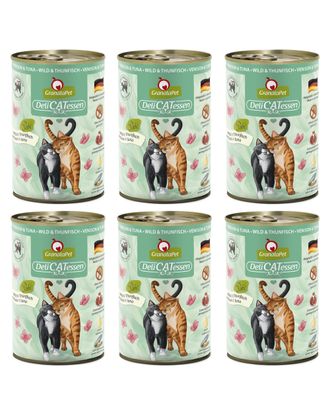 GranataPet DeliCatessen Venison &amp; Tuna - bezzbożowa mokra karma dla kota, dziczyzna i tuńczyk - 6x 400g