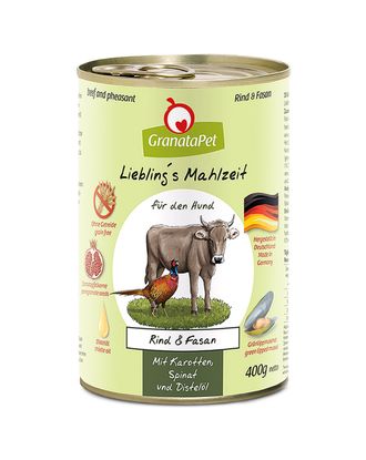 GranataPet Beef & Pheasant - bezzbożowa mokra karma dla psa, wołowina i bażant - 400g