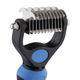 Biglo Small Undercoat Rake Blue - Double-Sided Hook Trimmer for Dogs & Cats, Blue, Small