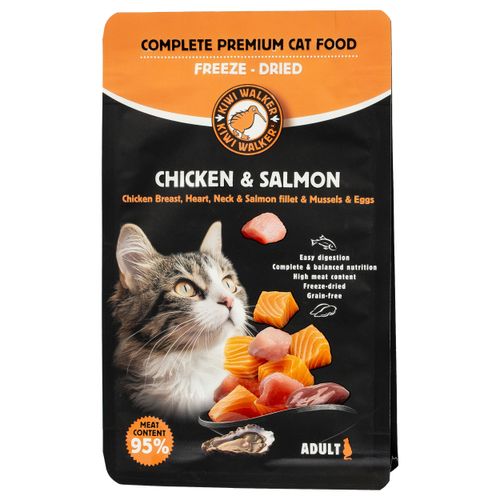 Kiwi Walker Freeze-Dried Chicken & Salmon 150g - liofilizowana karma dla kota, kurczak z łososiem